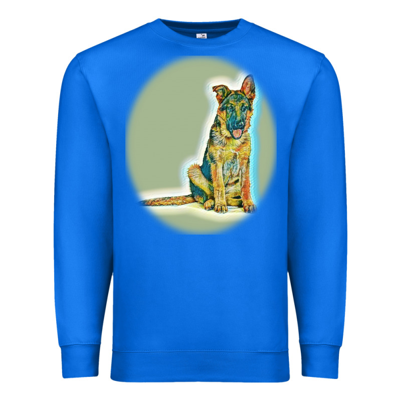 German Shepherd Isolated On Whot. Premium Sweatshirt by SnappyArt | Teevron