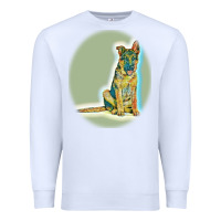 White German Shepherd isolated on whot. Premium Sweatshirt - SnappyArt