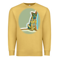 Antique Gold German Shepherd isolated on whot. Premium Sweatshirt - SnappyArt