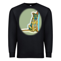 Black German Shepherd isolated on whot. Premium Sweatshirt - SnappyArt