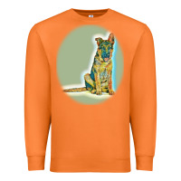 Carrot German Shepherd isolated on whot. Premium Sweatshirt - SnappyArt