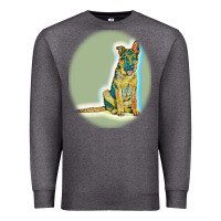 Charcoal Heather German Shepherd isolated on whot. Premium Sweatshirt - SnappyArt