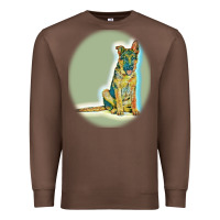 Chestnut German Shepherd isolated on whot. Premium Sweatshirt - SnappyArt