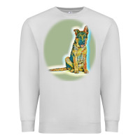 Dove Grey German Shepherd isolated on whot. Premium Sweatshirt - SnappyArt