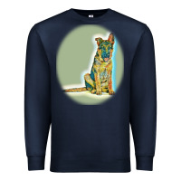 Navy German Shepherd isolated on whot. Premium Sweatshirt - SnappyArt