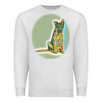 Oatmeal Heather German Shepherd isolated on whot. Premium Sweatshirt - SnappyArt