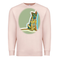 Pale Pink German Shepherd isolated on whot. Premium Sweatshirt - SnappyArt