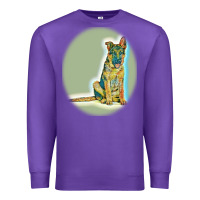 Purple German Shepherd isolated on whot. Premium Sweatshirt - SnappyArt