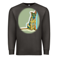 Smoke German Shepherd isolated on whot. Premium Sweatshirt - SnappyArt