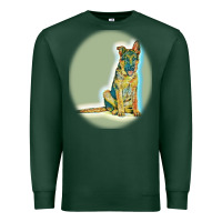 Sports Green German Shepherd isolated on whot. Premium Sweatshirt - SnappyArt