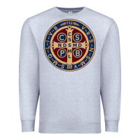Heather Grey Saint Benedict Medal 1 Premium Sweatshirt - SnappyArt