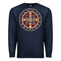 Navy Saint Benedict Medal 1 Premium Sweatshirt - SnappyArt
