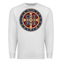 Oatmeal Heather Saint Benedict Medal 1 Premium Sweatshirt - SnappyArt