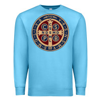 Ocean Blue Saint Benedict Medal 1 Premium Sweatshirt - SnappyArt