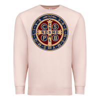 Pale Pink Saint Benedict Medal 1 Premium Sweatshirt - SnappyArt