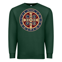 Sports Green Saint Benedict Medal 1 Premium Sweatshirt - SnappyArt