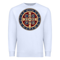 White Saint Benedict Medal 1 Premium Sweatshirt - SnappyArt