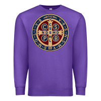 Purple Saint Benedict Medal 1 Premium Sweatshirt - SnappyArt