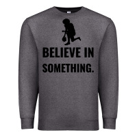 Charcoal Heather Colin Kaepernick Believe In Something Premium Sweatshirt - SnappyArt