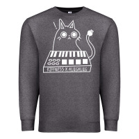 Charcoal Heather The KIFFNESS X ALUGALUG white cat Classic Premium Sweatshirt - SnappyArt