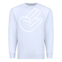 White shocker hand Premium Sweatshirt - SnappyArt