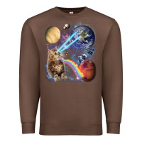 Chestnut Fluffy Kitten Shoot Laser Rainbow Space Galaxy, Cat Gifts Premium Sweatshirt - SnappyArt
