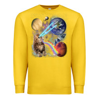 Lemon Fluffy Kitten Shoot Laser Rainbow Space Galaxy, Cat Gifts Premium Sweatshirt - SnappyArt