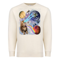Sandshell Fluffy Kitten Shoot Laser Rainbow Space Galaxy, Cat Gifts Premium Sweatshirt - SnappyArt