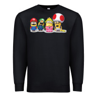 Black Super Minion Bros Premium Sweatshirt - FloraArt