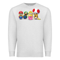 Oatmeal Heather Super Minion Bros Premium Sweatshirt - FloraArt