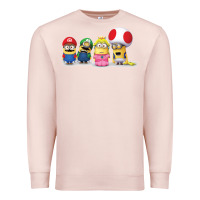 Pale Pink Super Minion Bros Premium Sweatshirt - FloraArt