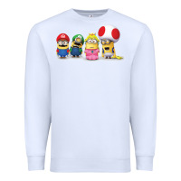 White Super Minion Bros Premium Sweatshirt - FloraArt