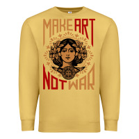 Antique Gold make art not war symbol Premium Sweatshirt - FloraArt