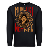Black make art not war symbol Premium Sweatshirt - FloraArt