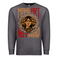 Charcoal Heather make art not war symbol Premium Sweatshirt - FloraArt