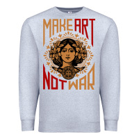 Heather Grey make art not war symbol Premium Sweatshirt - FloraArt