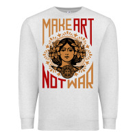 Oatmeal Heather make art not war symbol Premium Sweatshirt - FloraArt