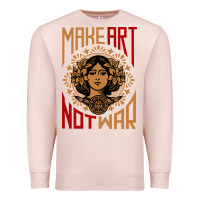 Pale Pink make art not war symbol Premium Sweatshirt - FloraArt