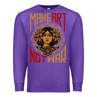 Purple make art not war symbol Premium Sweatshirt - FloraArt