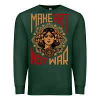 Sports Green make art not war symbol Premium Sweatshirt - FloraArt