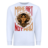 White make art not war symbol Premium Sweatshirt - FloraArt