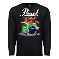 Black ANIMAL DRUMMER PEARL DRUMS Premium Sweatshirt - FloraArt
