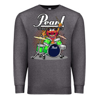 Charcoal Heather ANIMAL DRUMMER PEARL DRUMS Premium Sweatshirt - FloraArt