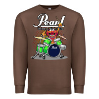 Chestnut ANIMAL DRUMMER PEARL DRUMS Premium Sweatshirt - FloraArt
