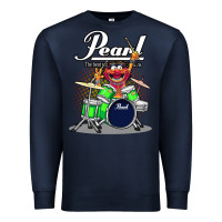 Navy ANIMAL DRUMMER PEARL DRUMS Premium Sweatshirt - FloraArt