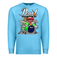 Ocean Blue ANIMAL DRUMMER PEARL DRUMS Premium Sweatshirt - FloraArt