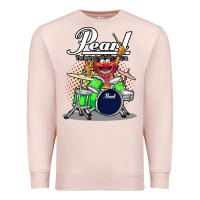 Pale Pink ANIMAL DRUMMER PEARL DRUMS Premium Sweatshirt - FloraArt