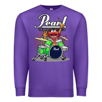 Purple ANIMAL DRUMMER PEARL DRUMS Premium Sweatshirt - FloraArt