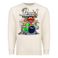 Sandshell ANIMAL DRUMMER PEARL DRUMS Premium Sweatshirt - FloraArt