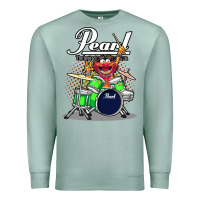 Seafoam ANIMAL DRUMMER PEARL DRUMS Premium Sweatshirt - FloraArt